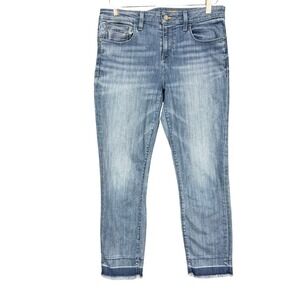 Pilcro Anthro Jeans Womens 30 Light‎ Wash Released Raw Frayed Hem Denim Boho